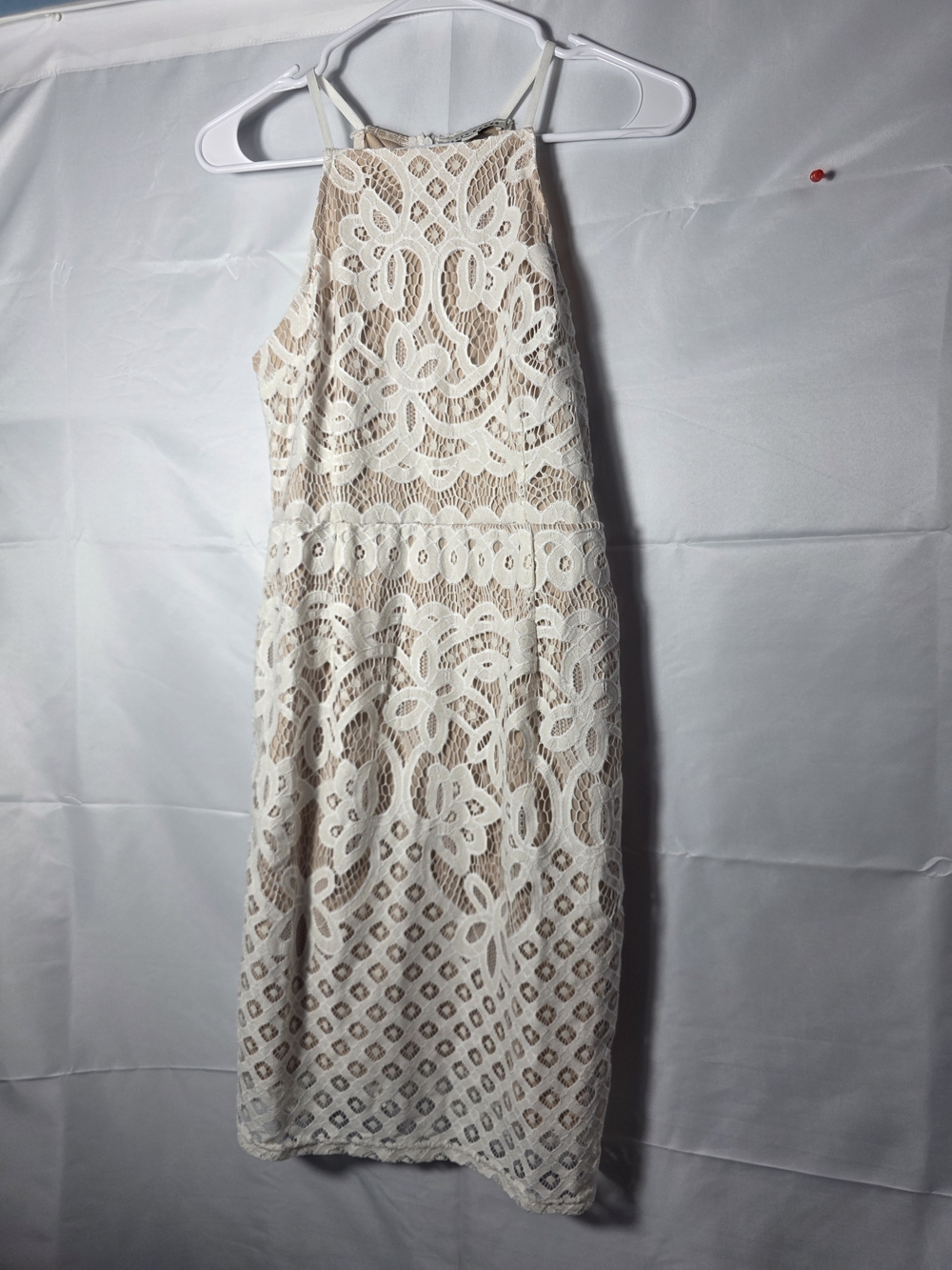Haute Monde Cream Lace Midi Halter Dress Small New With Tags Cottagecore Wedding
